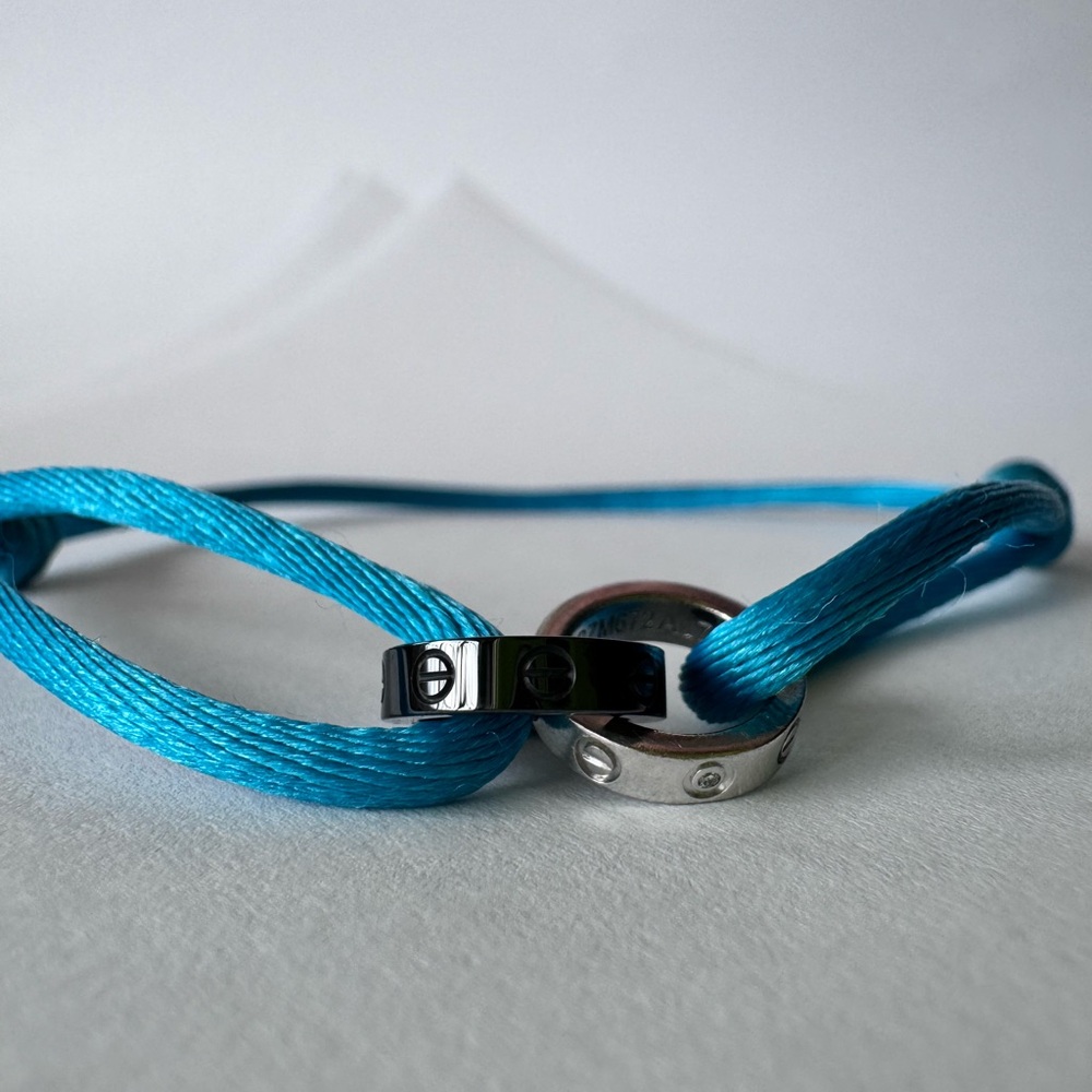 Cartier Blue Cord Bracelet with Silver Accents